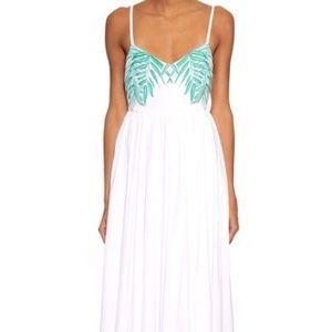 Mara Hoffman Palm Embroidered Tie-Back Dress